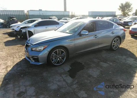 2014 Infiniti Q50 Hybrid Sport z USA, uszkodzony, nr VIN JN1AV7AR0EM702446